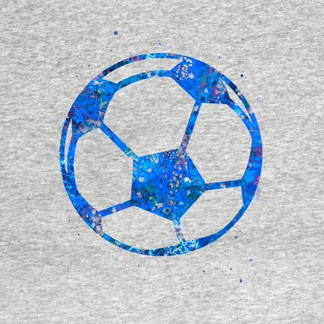 Soccer Ball Blue Art by Yahya Art